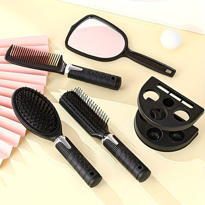 Amber Sky™ Professional Hairbrush & Comb Set with Stand