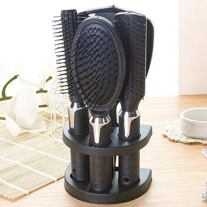 Amber Sky™ Professional Hairbrush & Comb Set with Stand